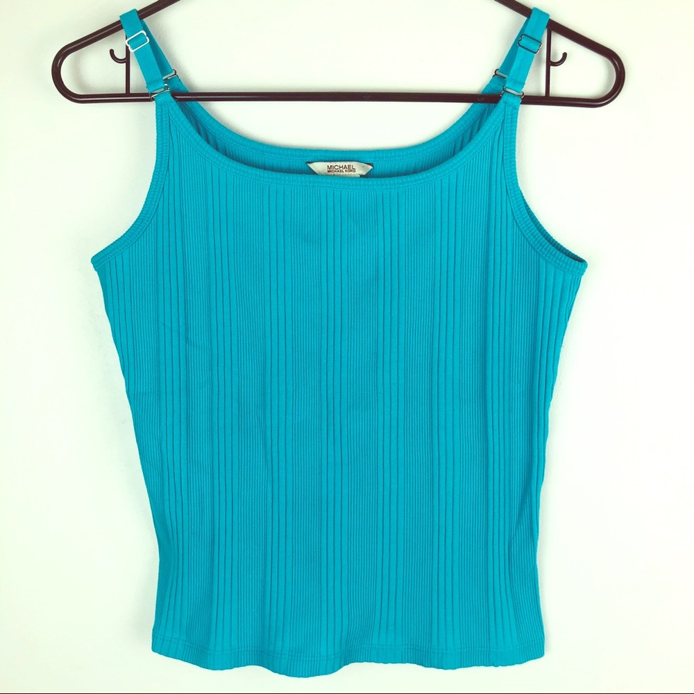 Michael Kors Bright Blue Ribbed Top